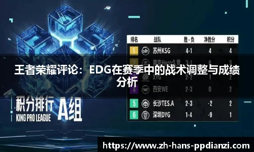 王者荣耀评论：EDG在赛季中的战术调整与成绩分析
